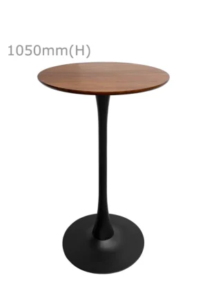 TULIP BAR TABLE - BLACK & ROUND TOP - CHESTNUT (BT10 - B - RCN)