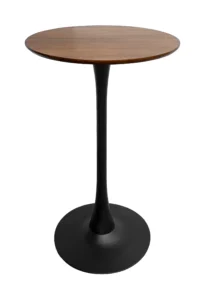 TULIP BAR TABLE - BLACK & ROUND TOP - CHESTNUT (BT10 - B - RCN)