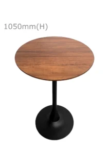 TULIP BAR TABLE - BLACK & ROUND TOP - CHESTNUT (BT10 - B - RCN)