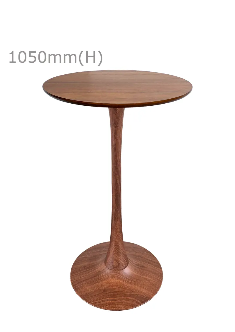 TULIP BAR TABLE - WOOD & ROUND TOP - CHESTNUT (BT10 - BR - RCN)