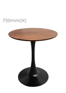 TULIP MEETING TABLE - BLACK & ROUND TOP - CHESTNUT (TB5 - B - RCN)