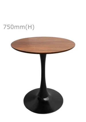 TULIP MEETING TABLE - BLACK & ROUND TOP - CHESTNUT (TB5 - B - RCN)