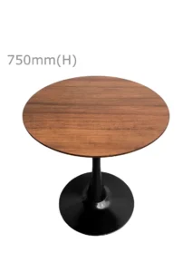 TULIP MEETING TABLE - BLACK & ROUND TOP - CHESTNUT (TB5 - B - RCN)