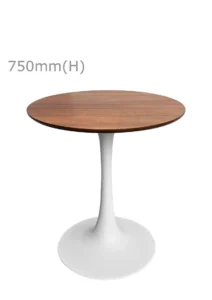 TULIP MEETING TABLE - WHITE & ROUND TOP - CHESTNUT (TB5 - W - RCN)