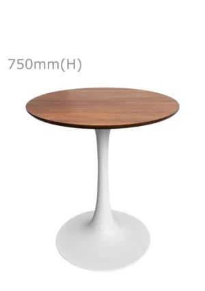 TULIP MEETING TABLE - WHITE & ROUND TOP - CHESTNUT (TB5 - W - RCN)