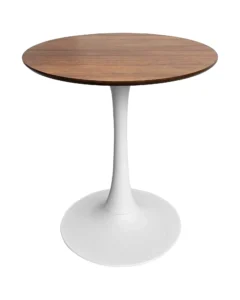 TULIP MEETING TABLE - WHITE & ROUND TOP - CHESTNUT (TB5 - W - RCN)