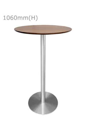 VALO BAR TABLE - SILVER & ROUND TOP - CHESTNUT (BT2 - S - RCN)