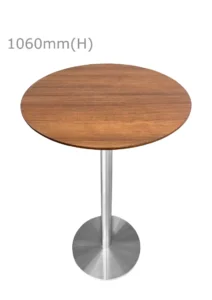 VALO BAR TABLE - SILVER & ROUND TOP - CHESTNUT (BT2 - S - RCN)