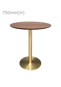 VALO MEETING TABLE - GOLD & ROUND TOP - CHESTNUT (TB27 - G - RCN)