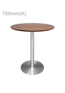 VALO MEETING TABLE - SILVER & ROUND TOP - CHESTNUT (TB27 - S - RCN)