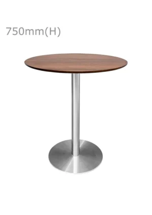 VALO MEETING TABLE - SILVER & ROUND TOP - CHESTNUT (TB27 - S - RCN)