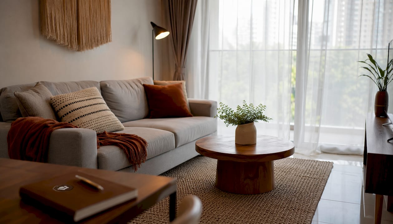 Furnished Singapore condo rental living room interior