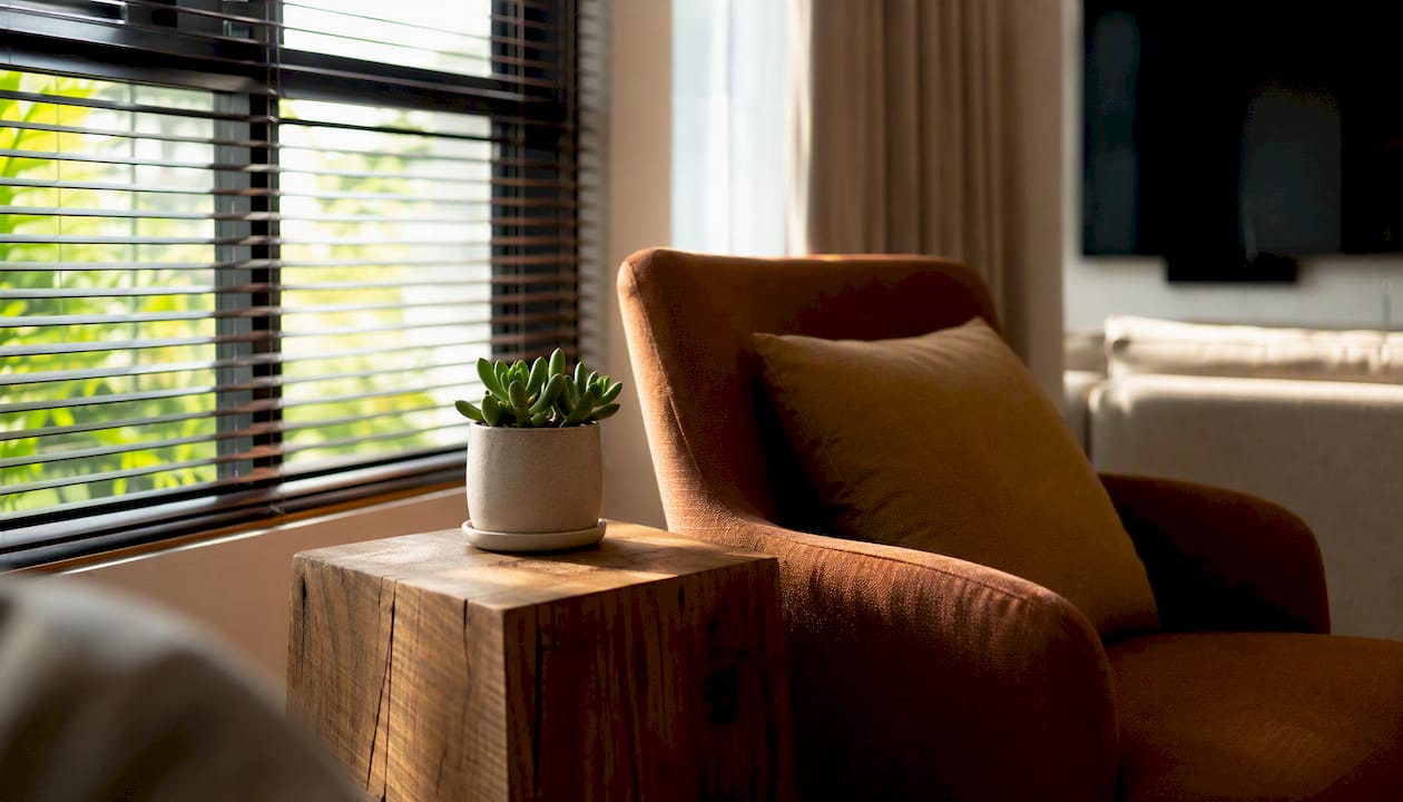 Close-up sustainable furniture detail
