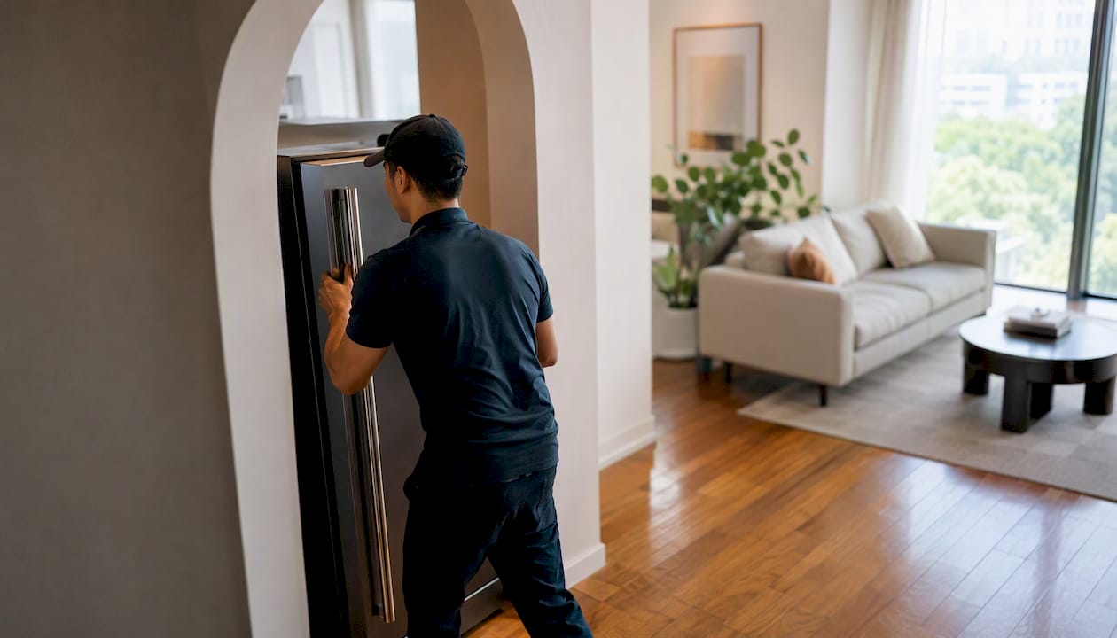 Fridge rental delivery in Singapore apartment