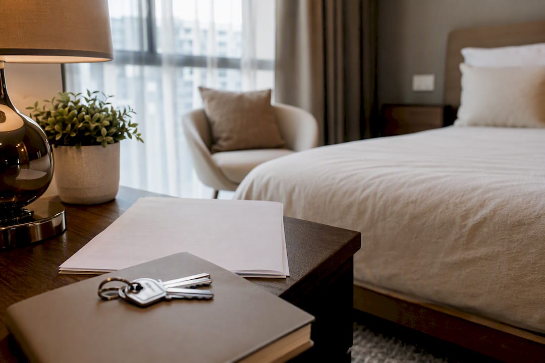 Contract and inventory sheet on living room table
