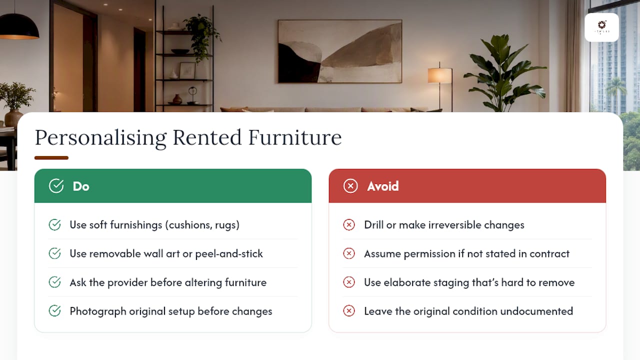 Can you personalise rented furniture without breaking the contract? — overview diagram