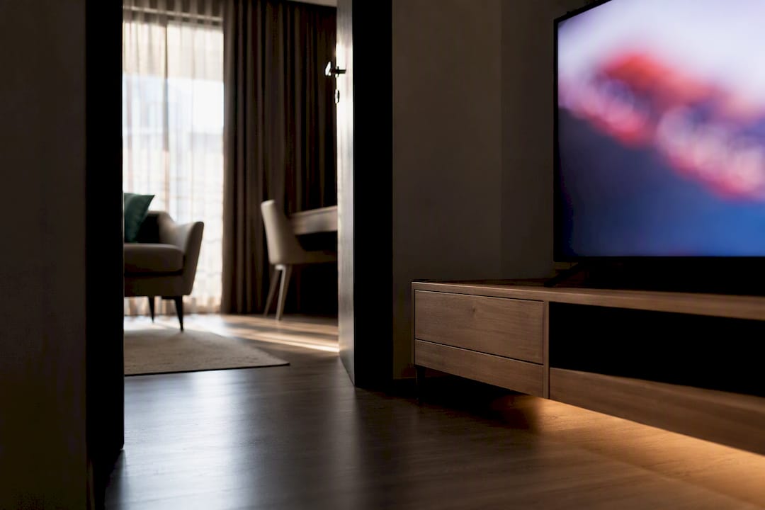 Cropped television in Singapore rental apartment