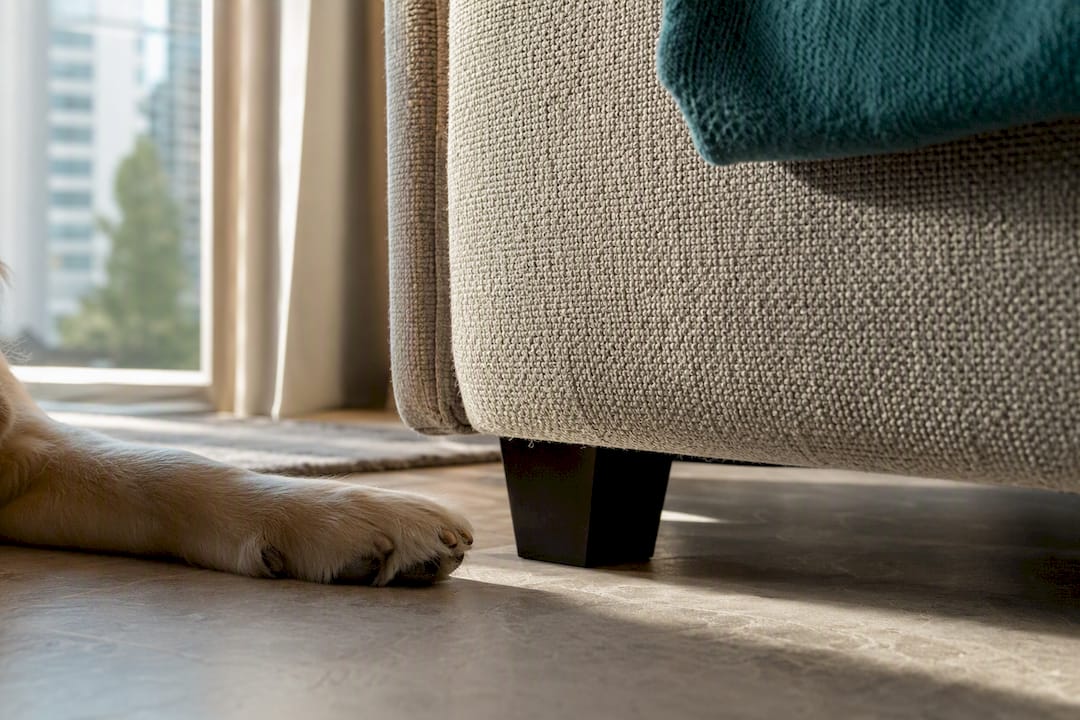 Pet-friendly upholstery detail in Singapore home