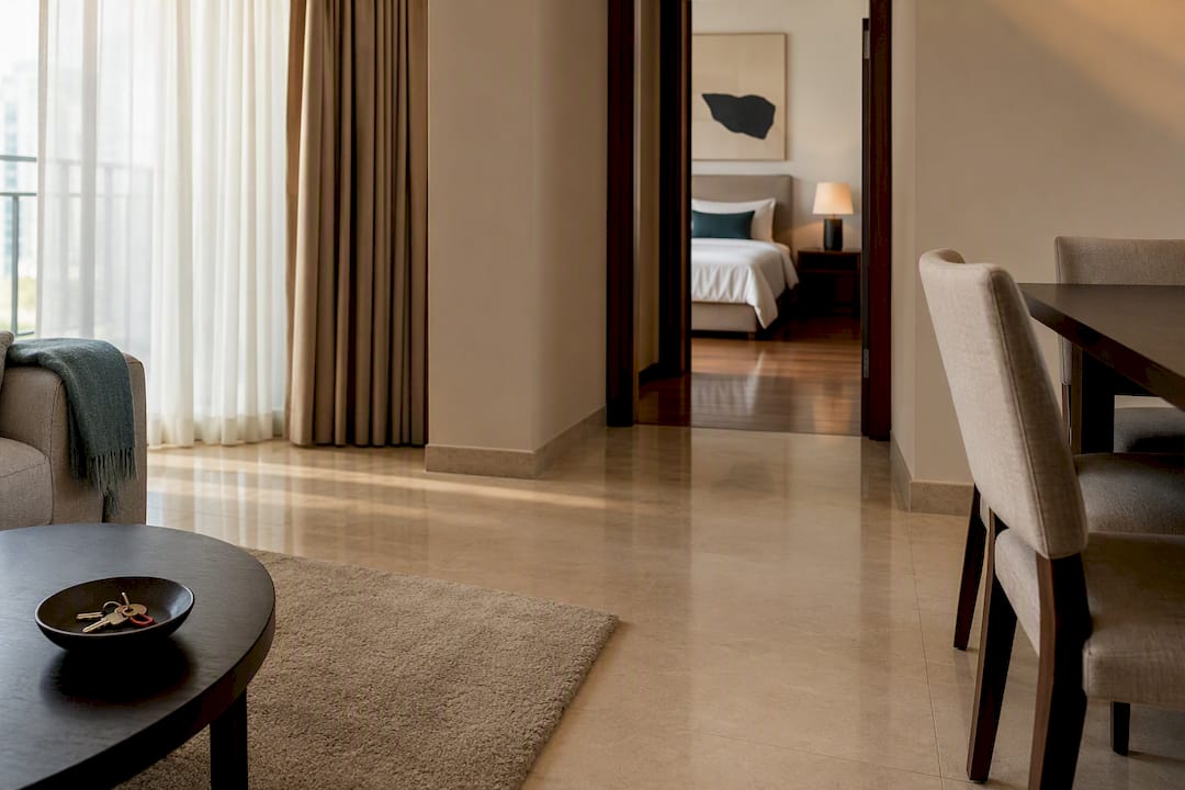 Staged Singapore condo for short-term furnishing