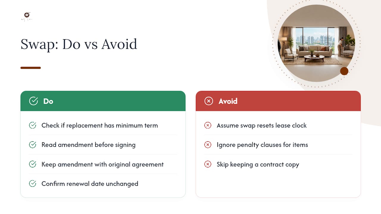 Does swapping furniture affect your rental agreement? — overview diagram