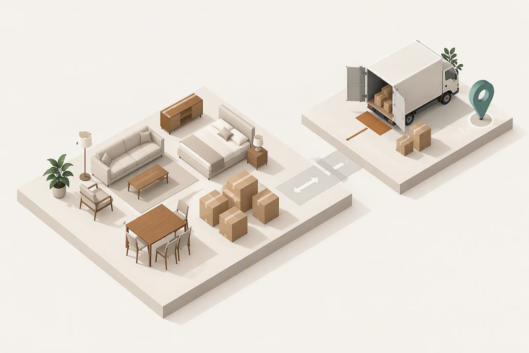 Geometric platforms represent inventory and handover