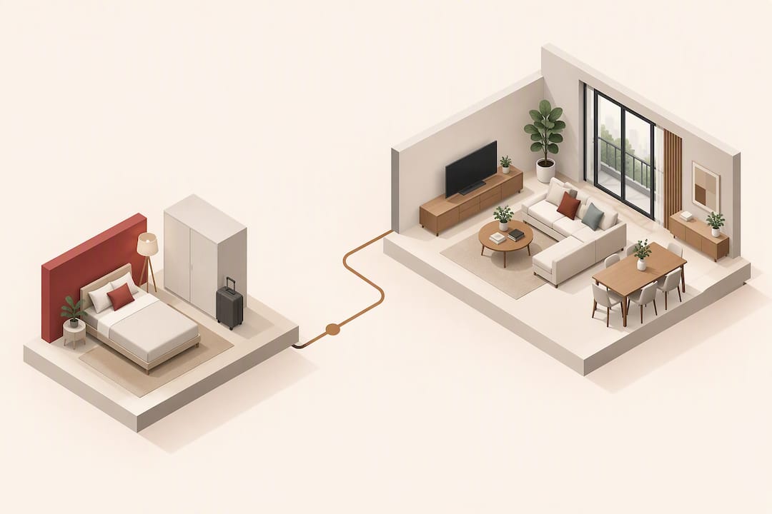 Geometric paths suggest furnishing choices by lease length