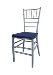 TIFFANY CHAIR SILVER - NAVY BLUE SEAT (CH7 - TSNB)