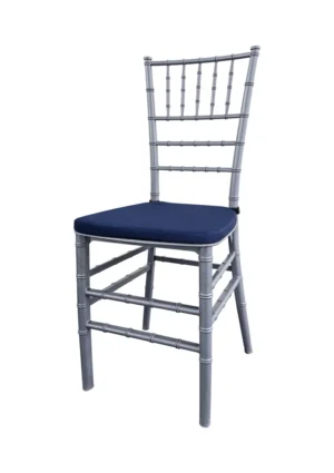 TIFFANY CHAIR SILVER - NAVY BLUE SEAT (CH7 - TSNB)