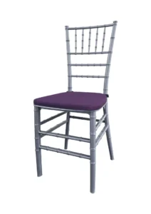 TIFFANY CHAIR SILVER - PLUM PURPLE SEAT (CH7 - TSPP)