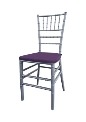 TIFFANY CHAIR SILVER - PLUM PURPLE SEAT (CH7 - TSPP)