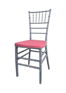 TIFFANY CHAIR SILVER - ROSE PINK SEAT (CH7 - TSRP)