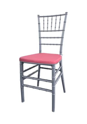 TIFFANY CHAIR SILVER - ROSE PINK SEAT (CH7 - TSRP)