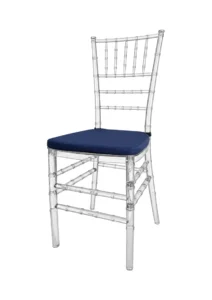 TIFFANY CHAIR TRANSPARENT - NAVY BLUE SEAT (CH7 - TTNB)
