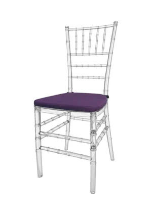 TIFFANY CHAIR TRANSPARENT - PLUM PURPLE SEAT (CH7 - TTPP)