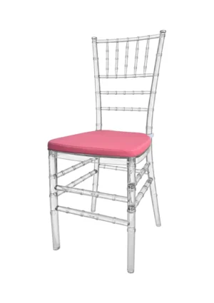 TIFFANY CHAIR TRANSPARENT - ROSE PINK SEAT (CH7 - TTRP)