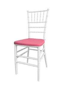 TIFFANY CHAIR WHITE - ROSE PINK SEAT (CH7 - TWRP)